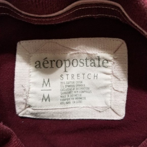 Aeropostale top Medium polo short sleeve stretch work school uniform side split - Picture 10 of 11